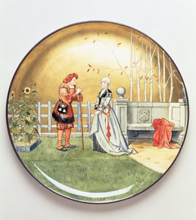 De Zesde Levensfase van de Mens, een Illustratie van Shakespeares De Zeven Leeftijden van de Mens, Oplaadplaat door Mintons Art Pottery Studio, 1873 door Henry Stacey Marks