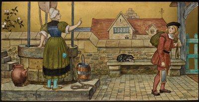 De Schooljongen, plaquette met een illustratie uit Shakespeares Seven Ages, Minton aardewerk, Staffordshire, 1874 door Henry Stacey after Marks