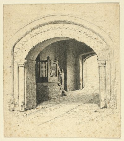 Archway naar Grammar School, Bristol door Henry Stacy Marks