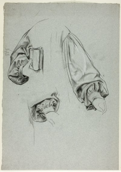 Drie schetsen van mouwen door Henry Stacy Marks