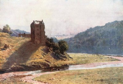 Kasteel Neidpah, Peeblesshire (kleurenlitho) door Henry Sutton Palmer