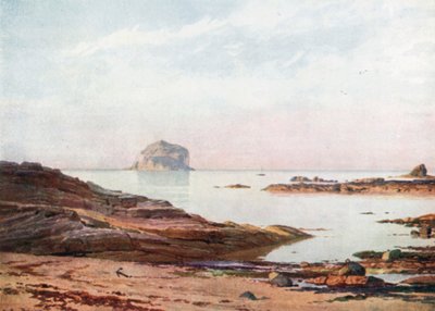 De Bass Rock - Een rustige avond (kleurenlitho) door Henry Sutton Palmer
