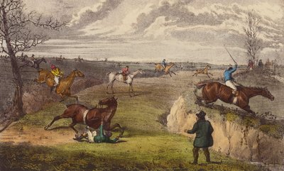 Een Steeple-Chase door Henry Thomas (after) Alken
