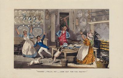 Chaos in de keuken door Henry Thomas (after) Alken