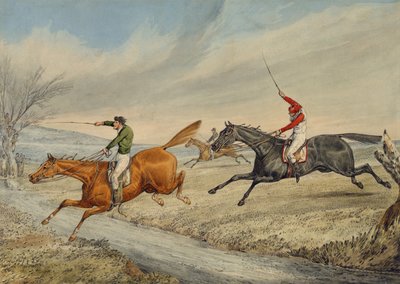 Steeplechasing: Drie Ruiters die een Beek Nemen door Henry Thomas Alken