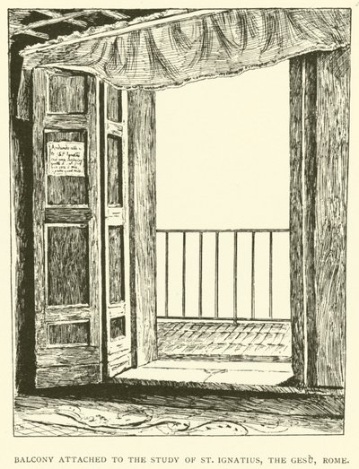 Balkon verbonden aan de studeerkamer van St. Ignatius, de Gesu, Rome door Henry William Brewer