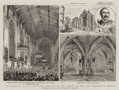 Blackfriars Hall, Norwich, oorspronkelijk het koor van de oude Dominicaanse kerk door Henry William Brewer
