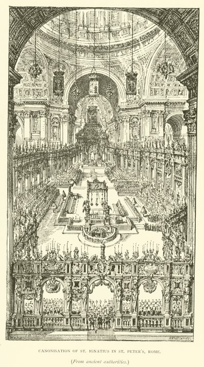 Heiligverklaring van St. Ignatius in St. Pieter, Rome door Henry William Brewer