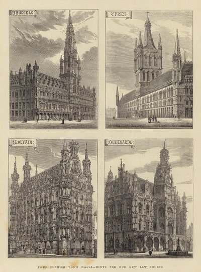 Vier Vlaamse stadhuizen, hints voor onze nieuwe gerechtsgebouwen door Henry William Brewer