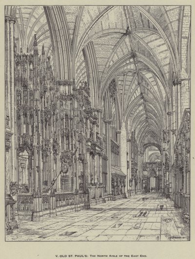 Oude St Pauls, Het Noordelijke Zijschip van het Oostelijke Eind door Henry William Brewer