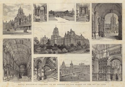 Royal Holloway College, te openen door de Koningin op 30 juni door Henry William Brewer