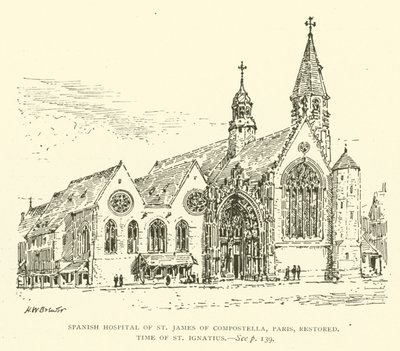 Spaans Ziekenhuis van St. James van Compostella, Parijs, gerestaureerd, tijd van St. Ignatius door Henry William Brewer