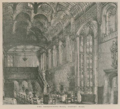 De Banketzaal, Crosby Hall, Londen door Henry William Brewer