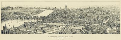 De Stad Londen en zijn Omgeving in de Tijd van Hendrik VIII, vanaf het Oosten door Henry William Brewer