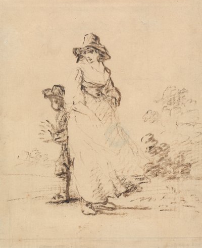 Een plattelandsjongen en meisje door Henry William Bunbury