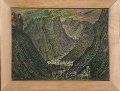 Dante et Virgile aux enfers - Dante en Vergilius in Inferno: Processie van de verdoemden in gouden loden soutane ... (pastel) door Henry De Groux