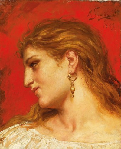 Studie voor het schilderij Phryne tijdens het feest van Poseidon in Eleusis door Henryk Siemiradzki