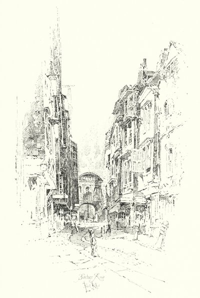Butcher Row, Londen door Herbert (after) Railton