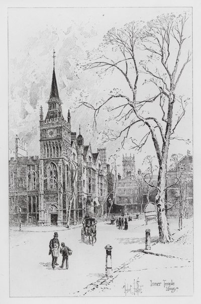 Inner Temple Bibliotheek door Herbert (after) Railton