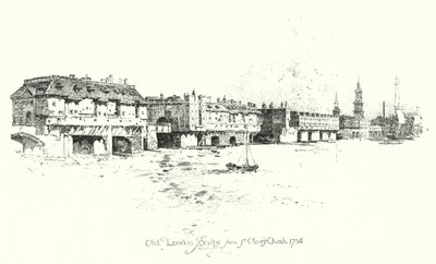 Oude London Bridge, vanaf St. Olave