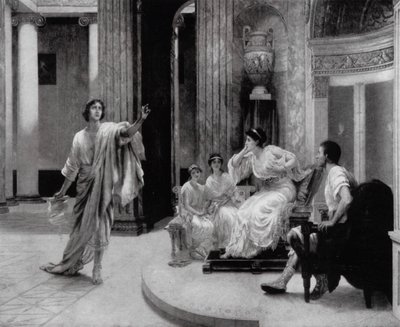 De Romeinse dichter Vergilius declameert aan keizerin Octavia zijn elegie over de dood van haar zoon, Marcellus door Herbert (after) Sidney