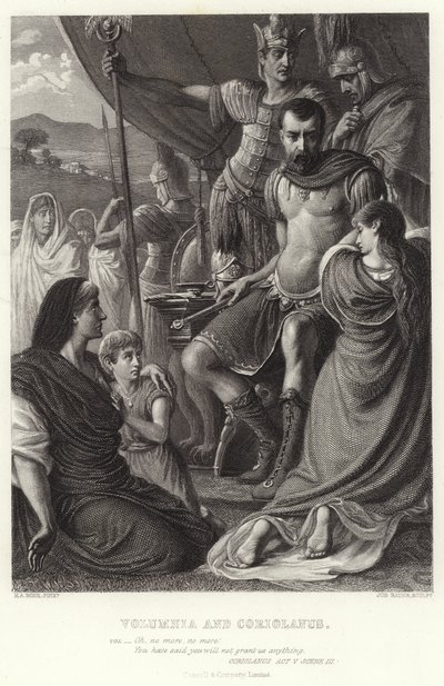 Volumnia en Coriolanus, Coriolanus, Act V, Scene III door Herbert Alfred Bone