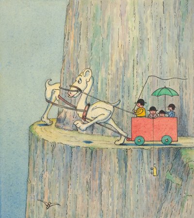 Figuren die een klifweg beklimmen, c.1910 door Herbert E. Crowley