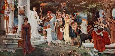 De Tempel van Eros door Herbert Gustave (after) Schmalz