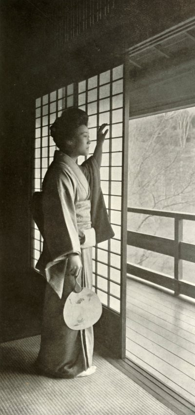 Een studie bij de Shoji, 1910 door Herbert Ponting