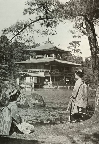 Kinkakuji Het Gouden Paviljoen, 1910 door Herbert Ponting