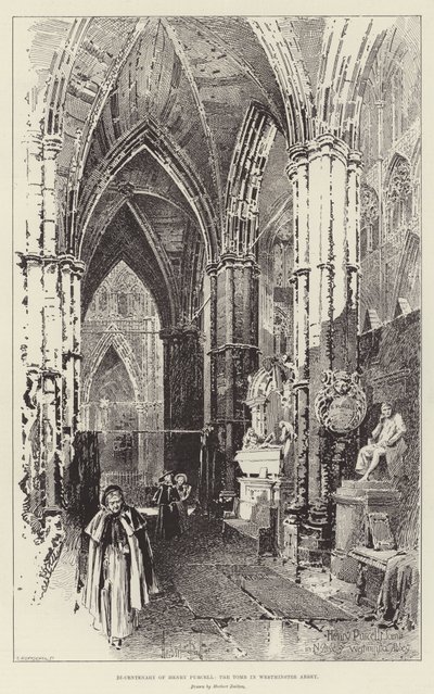 Bi-Centennial van Henry Purcell, het Graf in Westminster Abbey door Herbert Railton