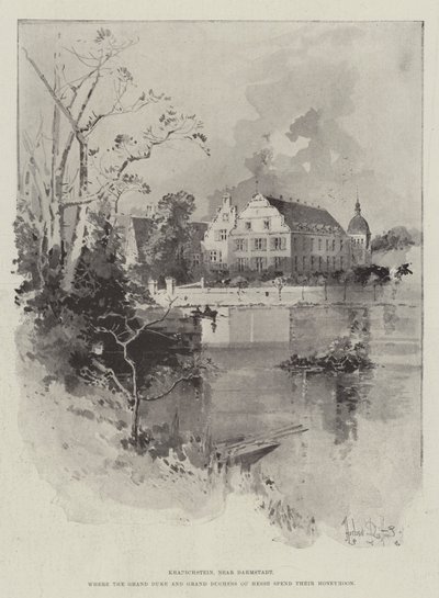 Kranichstein, nabij Darmstadt, waar de Groothertog en Groothertogin van Hessen hun huwelijksreis doorbrengen door Herbert Railton