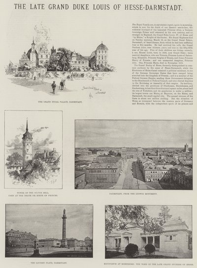 De overleden groothertog Lodewijk van Hessen-Darmstadt door Herbert Railton