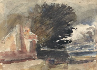 Huisje onder een boom door Hercules Brabazon Brabazon