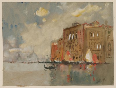 Op het Canal Grande met Santa Maria della Salute in de verte door Hercules Brabazon Brabazon