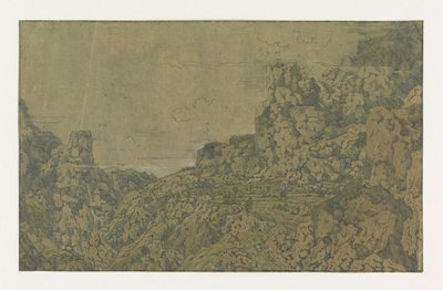Berglandschap met een plateau door Hercules Segers