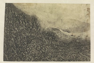 Rotsachtig landschap met een weg en een rivier door Hercules Segers