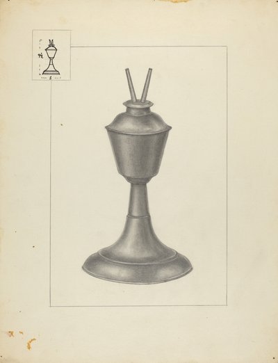 Camphene lamp door Herman Bader