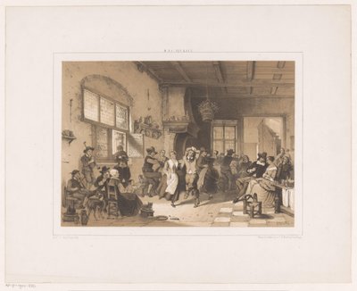 Dansend gezelschap in een herberg door Herman Frederik Carel ten Kate