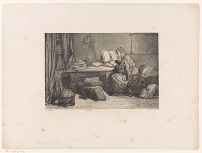 Geleerde in een studeervertrek door Herman Frederik Carel ten Kate