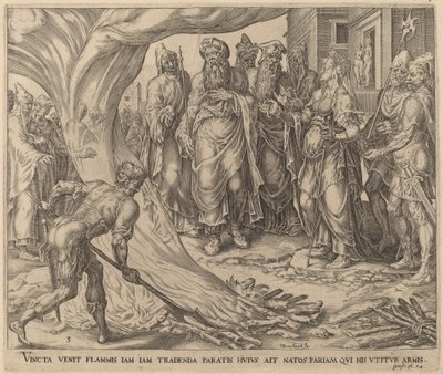 Tamar naar de Executie Gebracht door Herman Jansz Muller after Maerten van Heemskerck