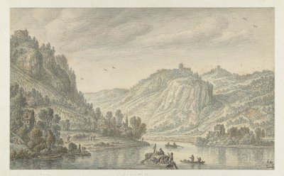Rijn bij de Drachenfels door Herman Saftleven