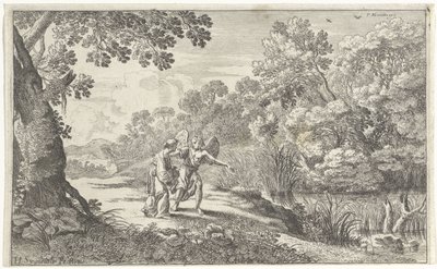 Hagar en de engel door Herman van Swanevelt