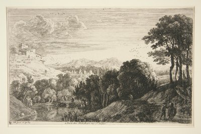 Landschap met Zonsondergang, uit de serie Heuvel Landschappen door Herman van Swanevelt