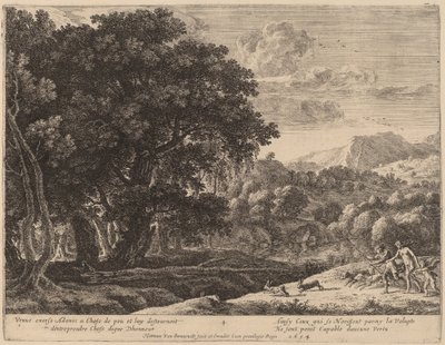 Venus en Adonis op jacht door Herman van Swanevelt