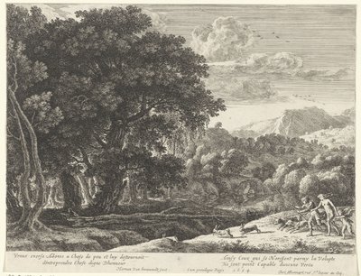 Venus en Adonis op jacht door Herman van Swanevelt
