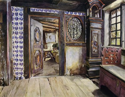 Hal in het E Harden House in Neuengamme, nabij Hamburg door Hermann Haase