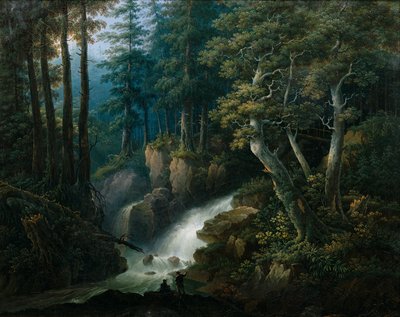 De waterval van de Ilse op de Brocken in het Harzgebergte door Hermann Josef Neefe