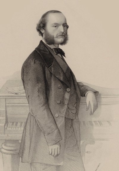 Portret van de pianist en componist Désiré Magnus 1828-1884 door Hermann Raunheim