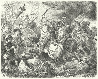 Een Hunnenleger teruggedrongen op het slagveld door Hermann Vogel
